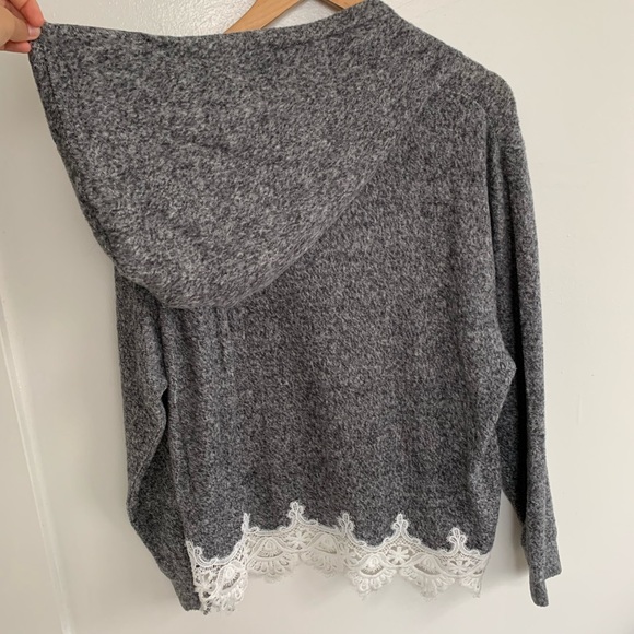 The Kooples soft fleece hoodie with lace, size 1 - Picture 4 of 6